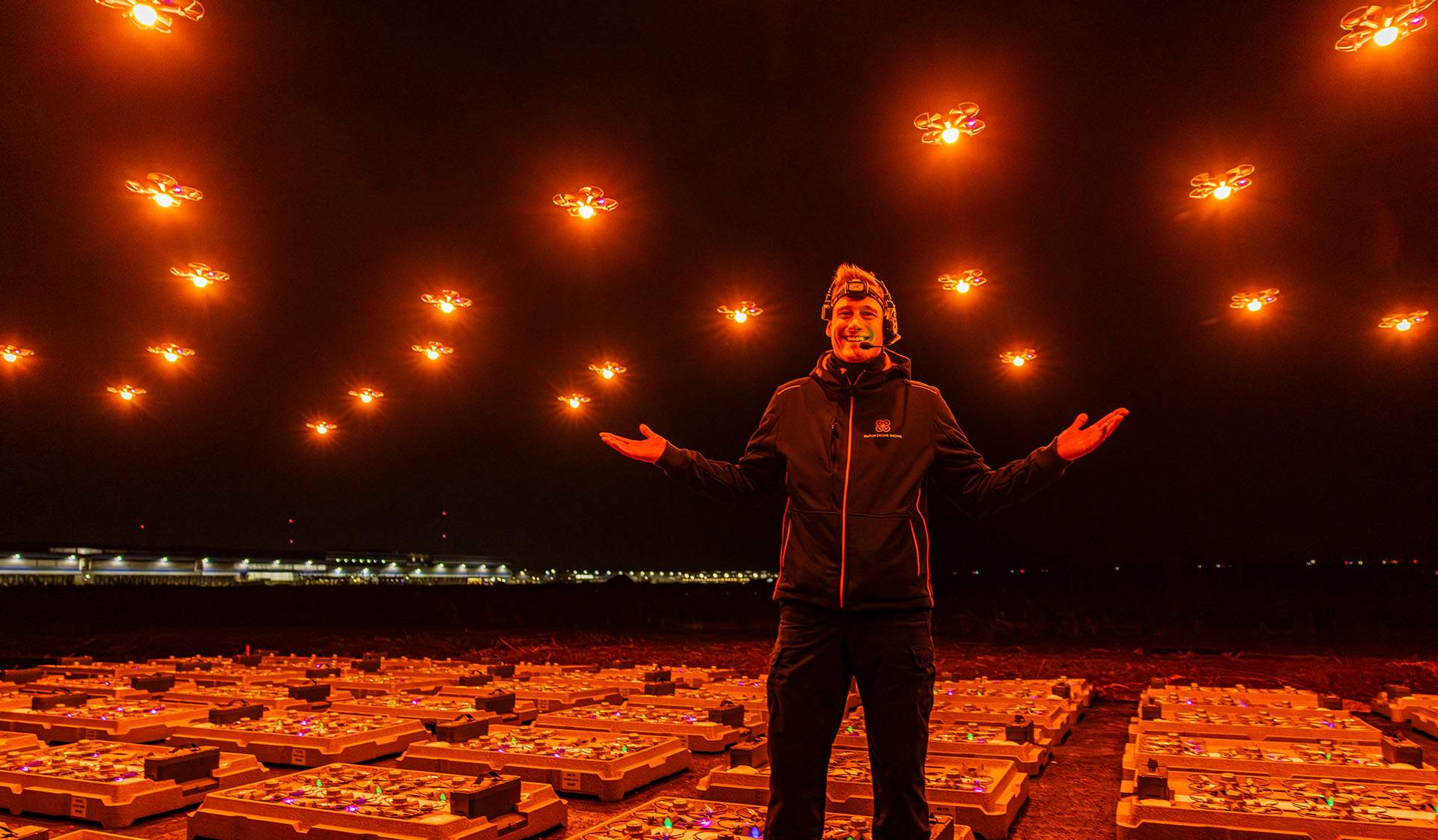 Festivak sluit eerste beursdag af met groots opgezette droneshow